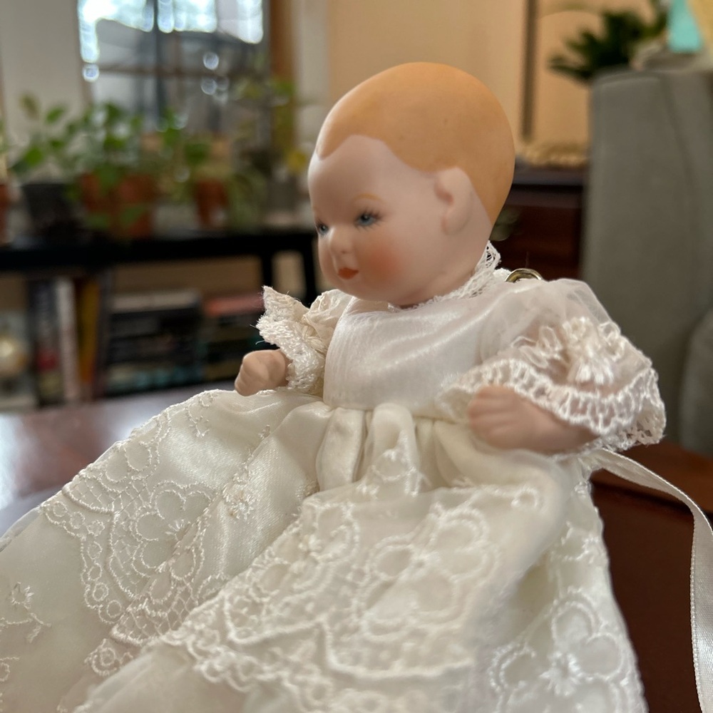 Vintage Baby Doll in Lace Gown | Classic Heirloom Style Keepsake - Picture 9 of 9